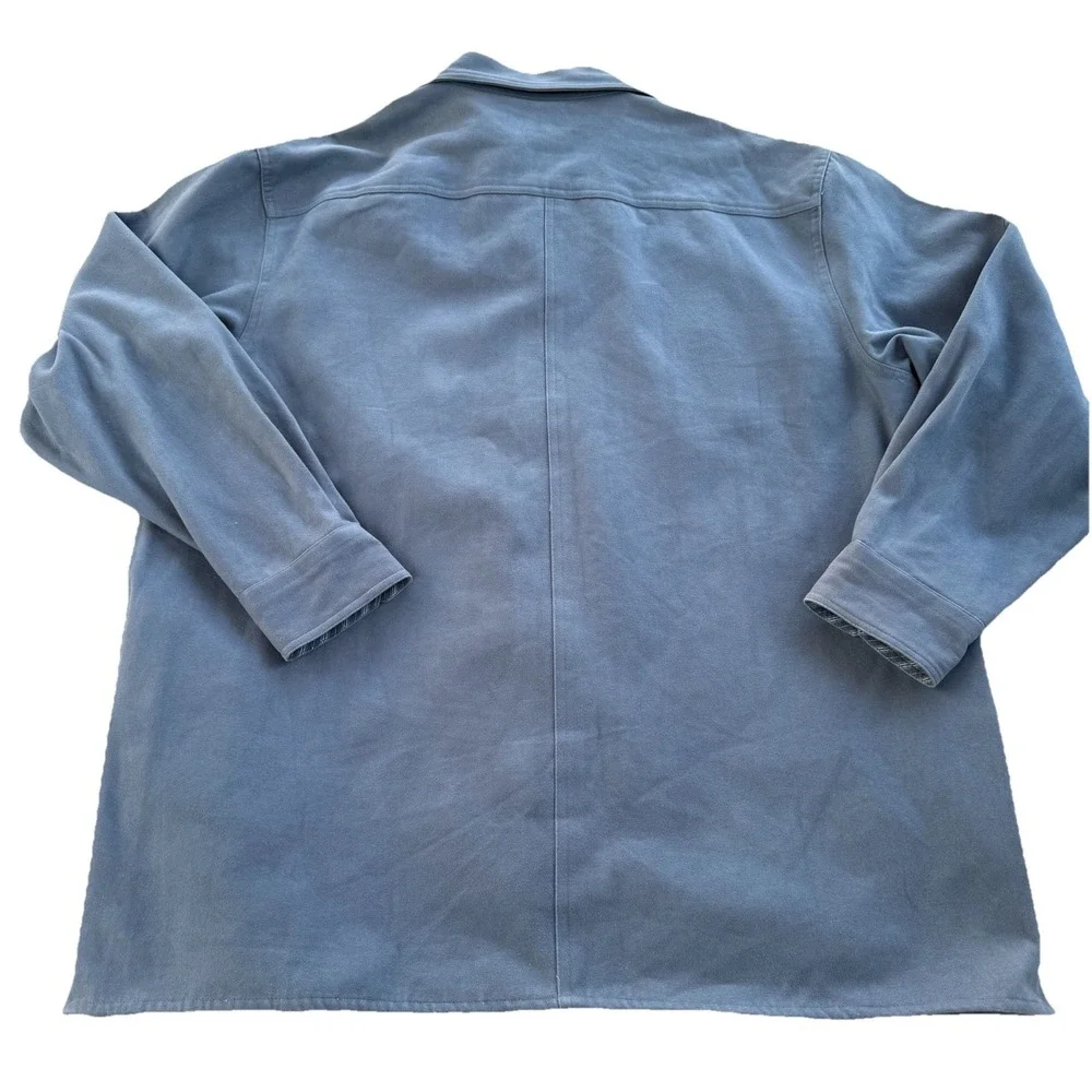 VTG Levis Shirt Jacket  Mens Large Blue Shacket  Lined Button Up Chamois Heavy - Picture 2 of 15
